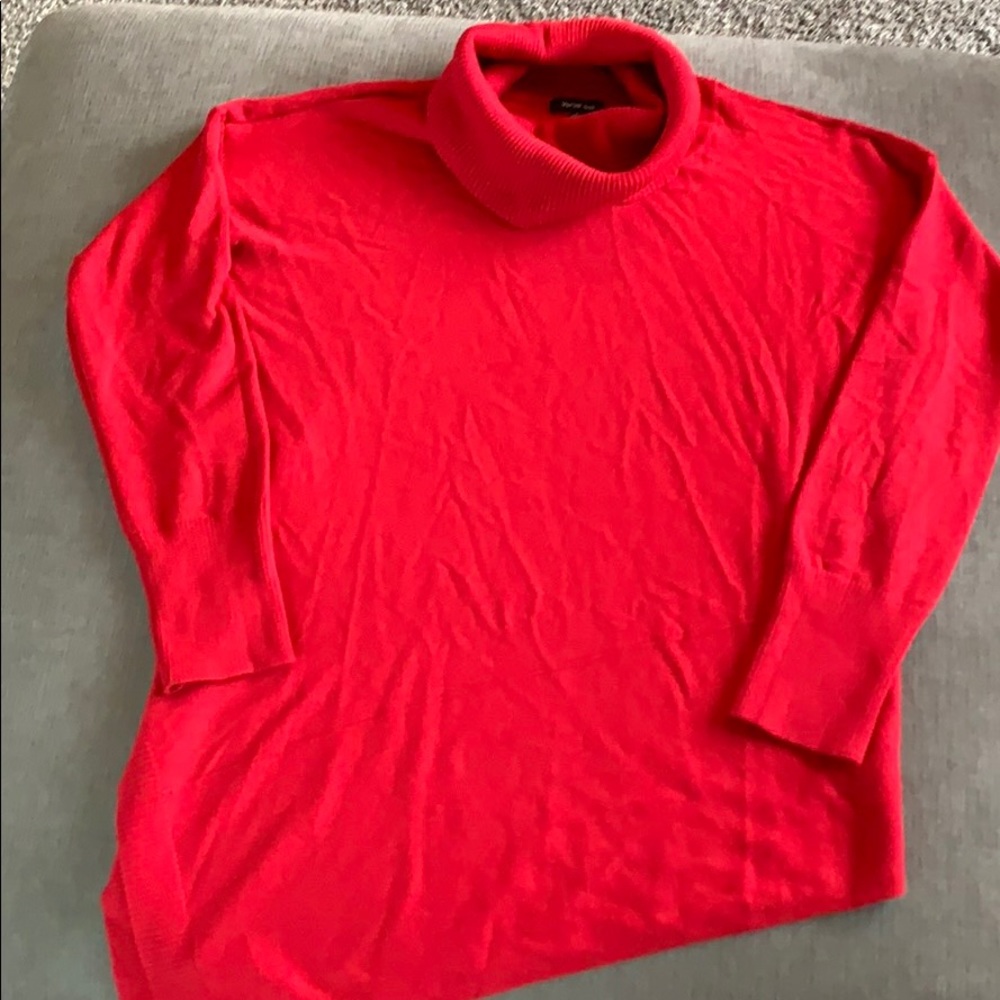 Red turtleneck sweater